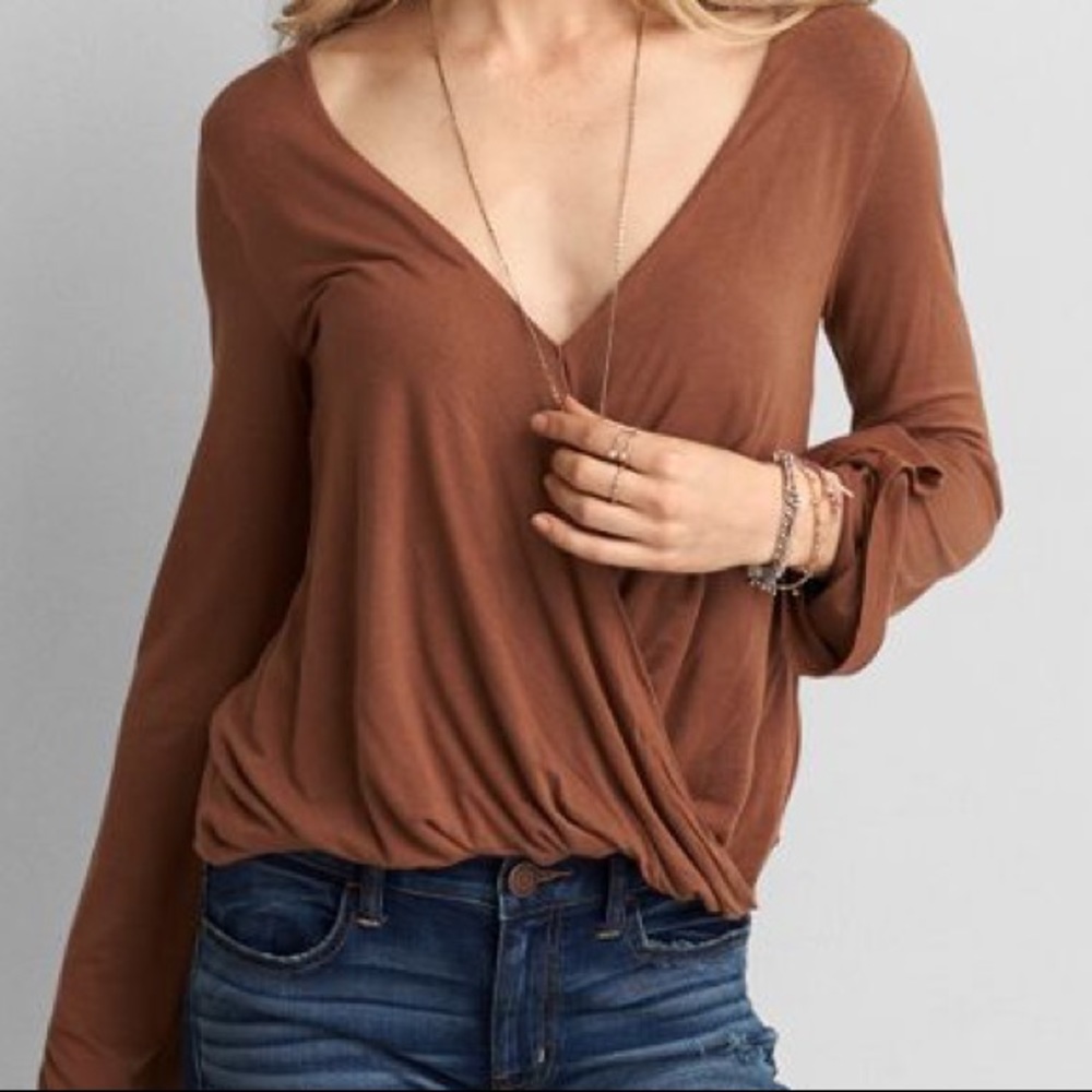 AEO Soft & Sexy Wrap Shirt